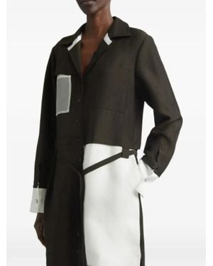 Jason Wu X Robert Rauschenberg Twill Collage Mini Shirt Dress - Black