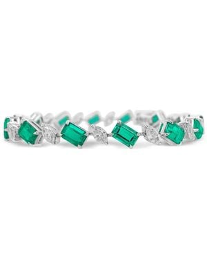 HYT Jewelry Emerald And Diamond Tennis Bracelet - Green
