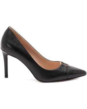 Twinset High Heeled Leather Court Shoes - Brown