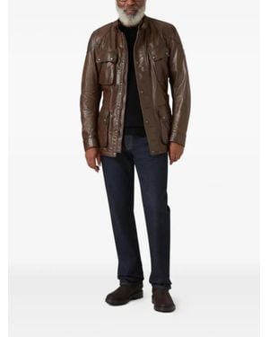 Belstaff Trialmaster Belted Leather Jacket - Black