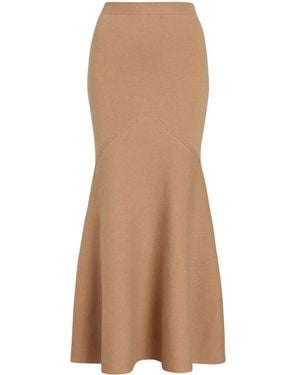 Patou Peplum Maxi Skirt - Brown