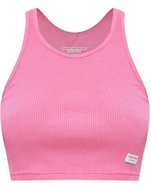 Alexander Wang Top Corto De Canalé - Rosa