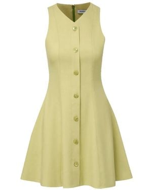 Veronica Beard Steiner Button-Front Mini Dress - Green