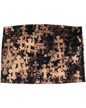 Chrome Hearts Cross Print Sheer-Mesh Mini Skirt - Black