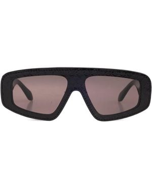 Alaïa Textured Rectangle Sunglasses - Black