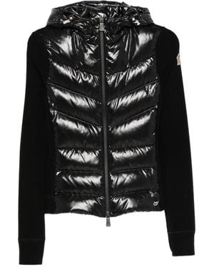 Moncler Quilted Hooded Cardigan - Black
