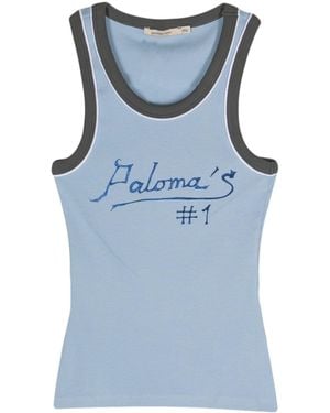 Paloma Wool Logo-print Ribbed Tank Top - Blue