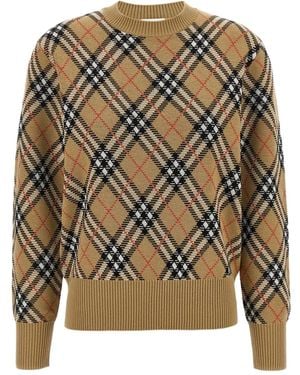Burberry Pullover mit Karomuster - Grau