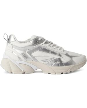 MSGM Logo-Embossed Panelled Trainers - White
