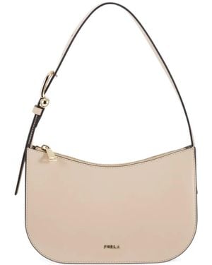 Furla Sara Leather Shoulder Bag - Natural