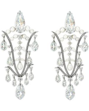 Anabela Chan 14K And Rhodium Vermeil Supernova Sapphire Earrings - White