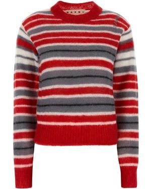 Marni Pullover Mit Logo-Stickerei - Rot