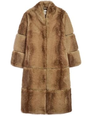 Apparis Einreihiger Mantel Aus Faux Fur - Braun