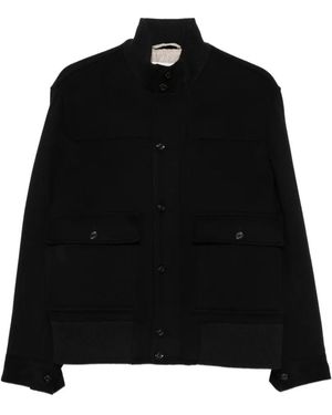 Lardini Button-Up Bomber Coat - Black