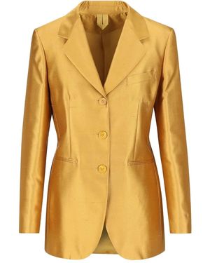 Max Mara Satin-effect Blazer - イエロー