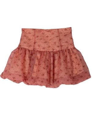 Ganni Shibori Organza Skirt - Red