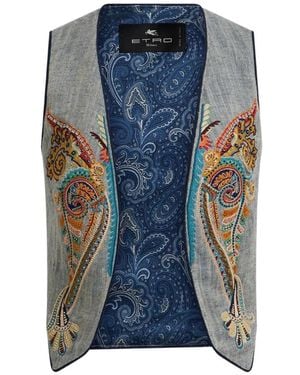 Etro Jacquard Waistcoat - Blue