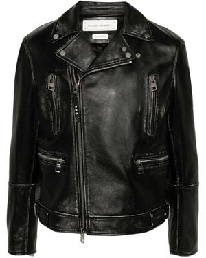 McQueen "essential" Biker Jacket - Black