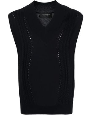 Viktor & Rolf Jersey Sin Mangas Con Cuello En V - Negro