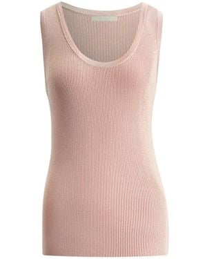 12 STOREEZ Zoe Geribbelde Tanktop - Roze