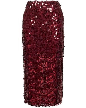 Blanca Vita Sequin-Embroidered Midi Skirt