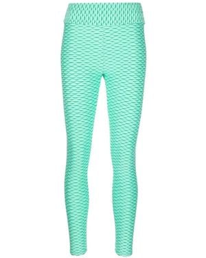 Tessitura Textured-Finish Performance Leggings - Green