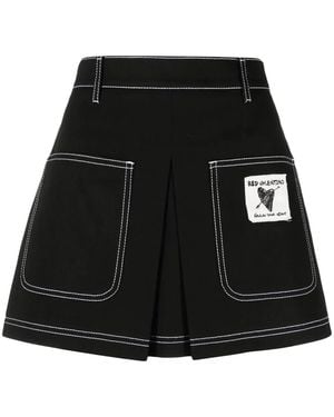 RED Valentino Logo-Patch Skort - Black