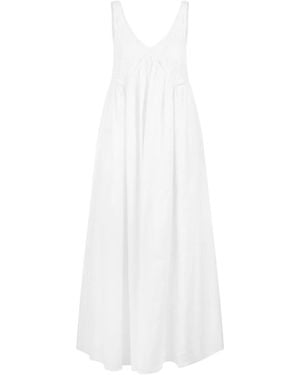P.A.R.O.S.H. Poplin Maxi Dress - White