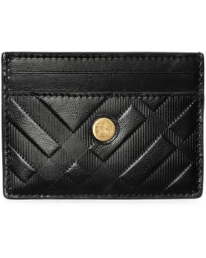 Burberry Embossed Check Card Case - Black