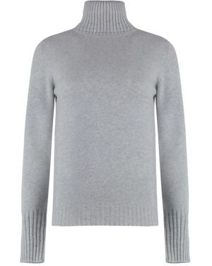 THE (Alphabet) Cashmere Turtleneck Sweater - Gray