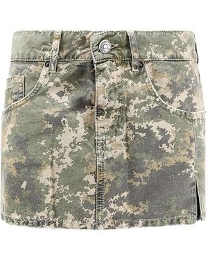 NUMERIS Minirock Mit Camouflage-Print - Grau