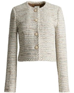 St. John Tweed Jack Met Knoop - Wit