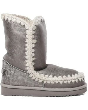 Mou Eskimo 24 Stiefel mit gehäkeltem Detail - Grau