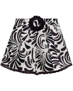 Twinset Pantalones Cortos Con Motivo De Hojas - Negro