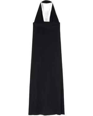 RETORI Draped Bicolour Maxi Dress - Black