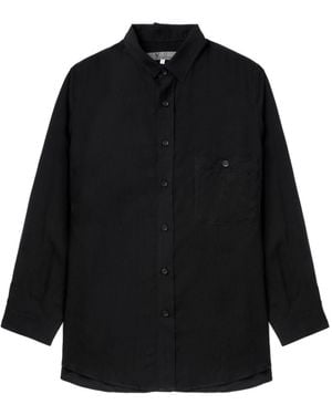 Y's Yohji Yamamoto Asymmetric-Collar Shirt - Black