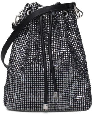 Jimmy Choo Bon Bon Beuteltasche Aus Satin Mit Kristallverzierungen - Schwarz