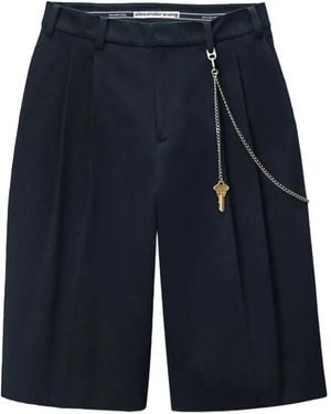 Alexander Wang Pleated Chain-Detail Shorts - Blue