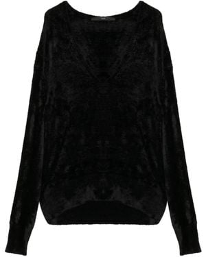 SAPIO Nº 21 Pullover Aus Samt - Schwarz