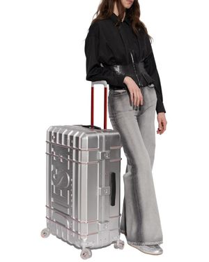 DIESEL Embossed-Logo Suitcase - Gray