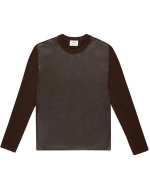 Bally Leather-Panel Jumper - Brown