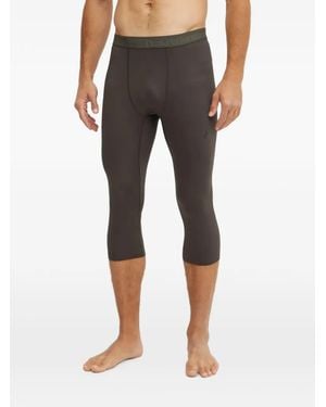Peak Performance Logo-Waistband Cropped Performance Leggings - Black