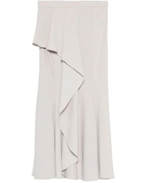 Gemy Maalouf Ruffled Asymmetric Skirt - White