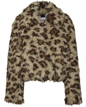 MSGM Leopard-Print Jacket - Green