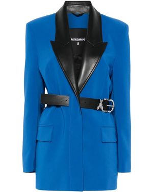 Patrizia Pepe Contrasting-Collar Blazer - Blue