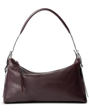 Lemaire Belted Leather Tote Bag - Purple