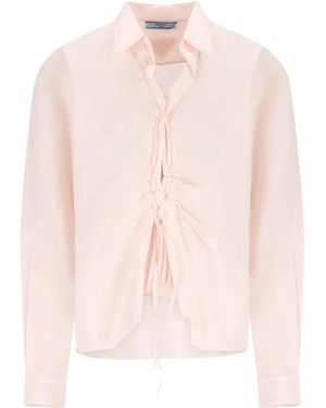Prada Lace-up cotton shirt - Pink
