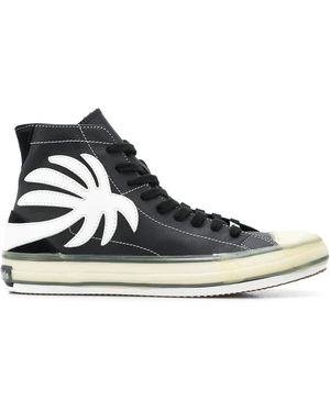 Palm Angels Palm Tree High-Top Sneakers - Black