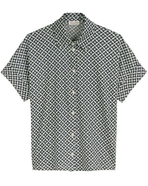 Marc O' Polo Printed Short-Sleeve Shirt - Grey