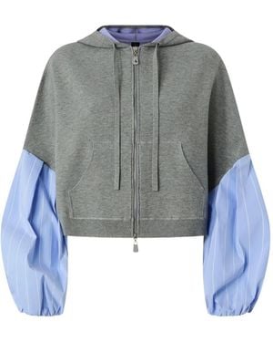 Pinko Puff-Sleeve Hoodie - Blue